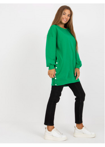 Zelená mikinová tunika