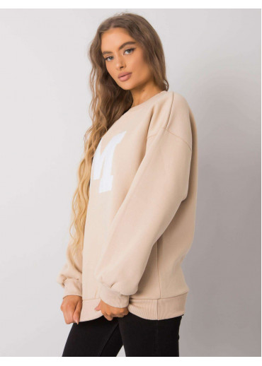 Béžovo hnedá mikina s nášivkou