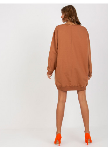 Hnedá predĺžená mikina