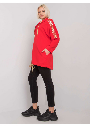 Červená mikina s kapucňou