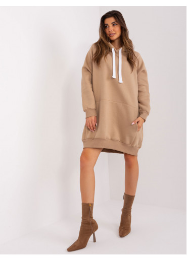 Kapučínovo hnedá predĺžená mikina