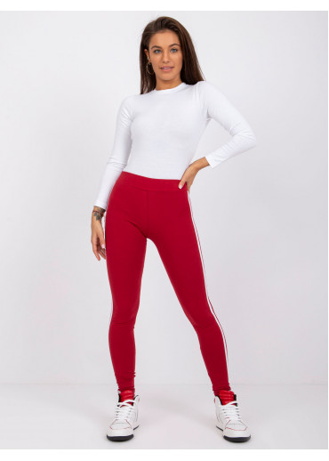 Bordovo červená legíny s lampasmi