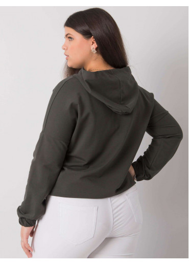 Khaki zelená mikina s kapucňou