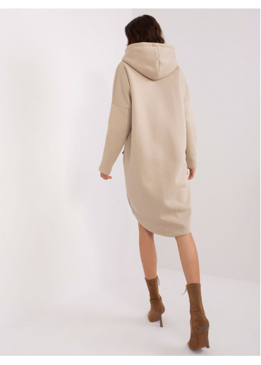 Béžovo hnedá predĺžená mikina