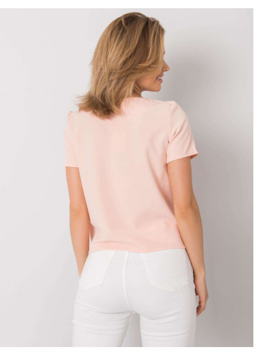 Broskyňovo ružové tričko s čipkou