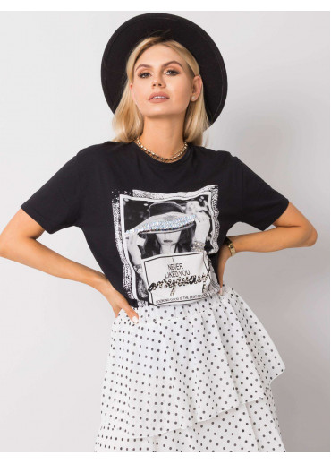 Čierne bavlnené tričko