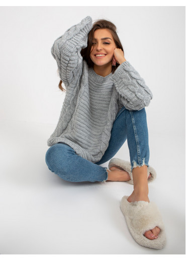 Sivý pletený sveter