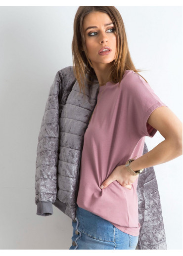 Tmavopúdrovo ružové bavlnené tričko