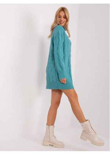 Mätovo zelený predĺžený sveter