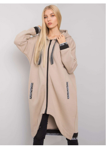 Béžovo hnedá asymetrická mikina
