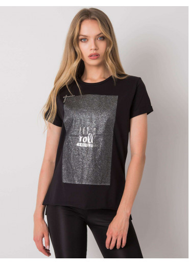Čierne basic tričko s potlačou