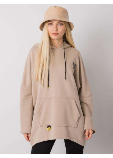 Béžovo hnedá mikina s kapucňou