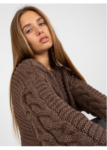 Hnedý pletený sveter