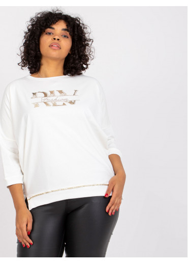 Smotanovo biele tričko s 3/4 rukávom