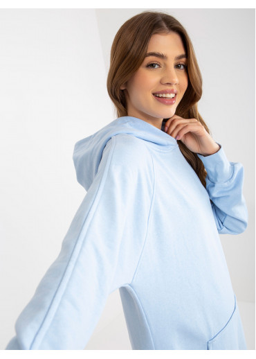 Svetlomodrá dlhá mikina