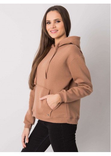 Hnedá basic mikina s kapucňou