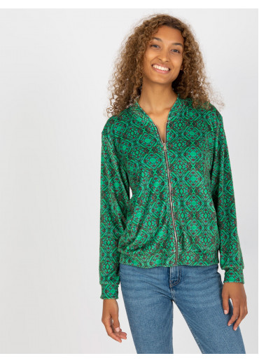 Zelená vzorovaná mikina