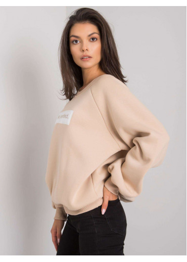 Béžovo hnedá pohodlná mikina