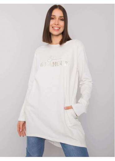 Smotanovo biela tunika s potlačou