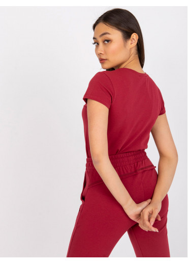 Bordovo červené basic tričko