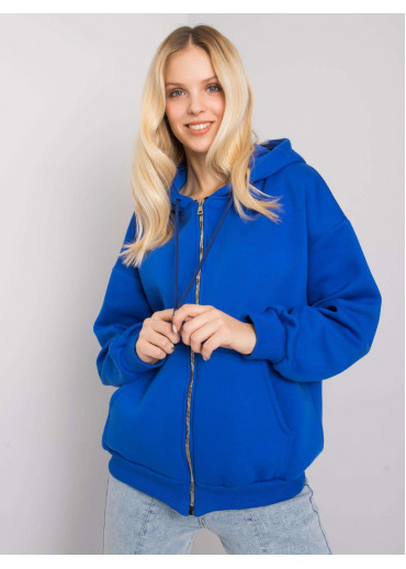 Kobaltovo modrá mikina s kapucňou