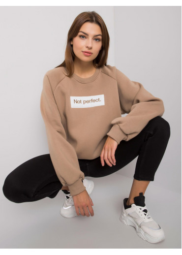 Béžovo hnedá pohodlná mikina