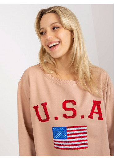 Béžovo hnedá mikina USA