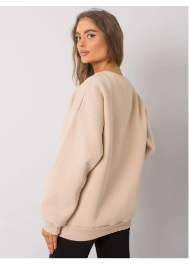 Béžovo hnedá mikina s nášivkou