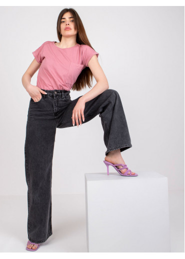 Tmavopúdrovo ružové basic tričko