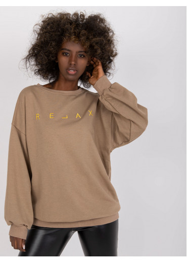 Béžovo hnedá basic mikina