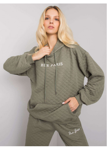 Khaki zelená mikina s kapucňou