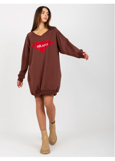 Hnedá mikinová tunika Milano