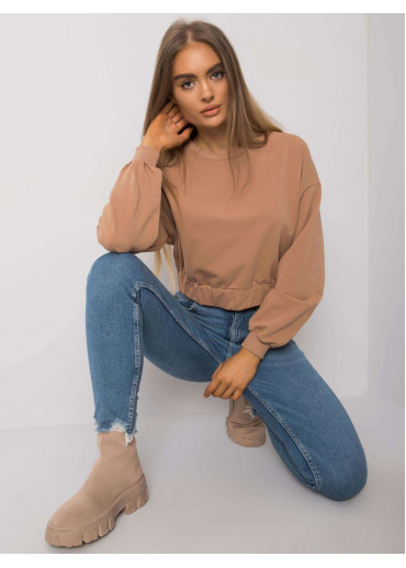 Hnedá crop top mikina