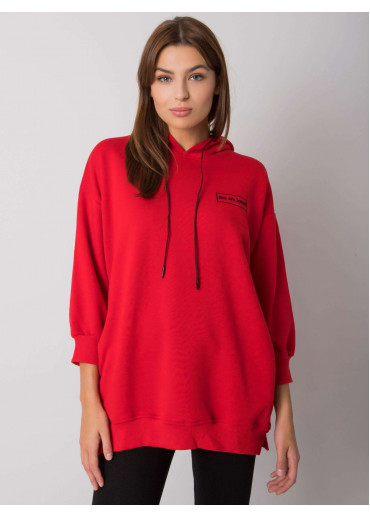 Červená bavlnená mikina