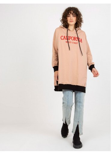 Béžovo hnedá mikinová tunika