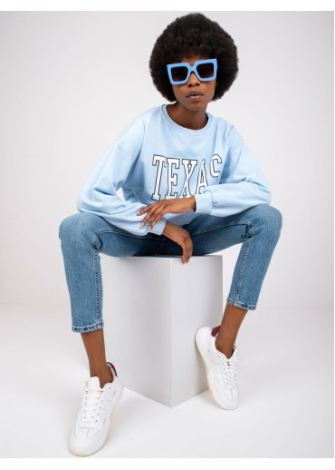 Svetlomodrá predĺžená mikina