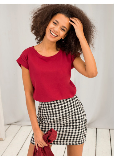 Bordovo červené basic tričko