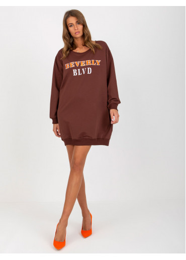 Tmavohnedá predĺžená mikina