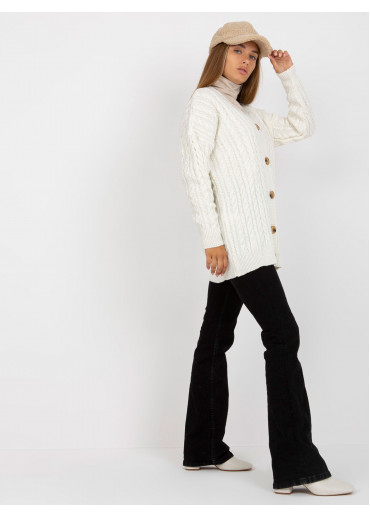 Smotanovo biely sveter na gombíky