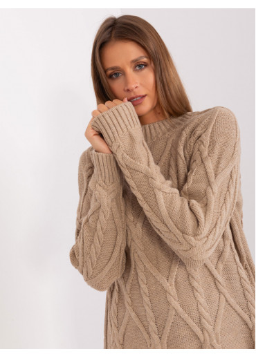 Béžovo hnedý predĺžený sveter