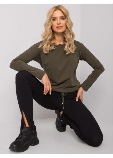 Khaki zelené tričko s dlhým rukávom