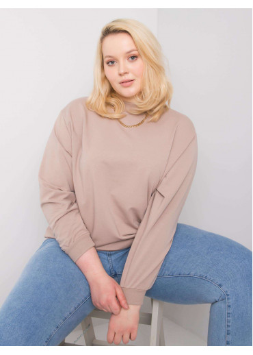 Béžovo hnedá bavlnená mikina