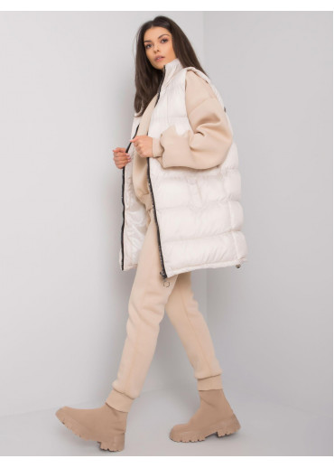 Béžovo hnedá tepláková súprava s vestou