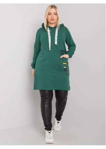 Tmavozelená tunika s potlačou