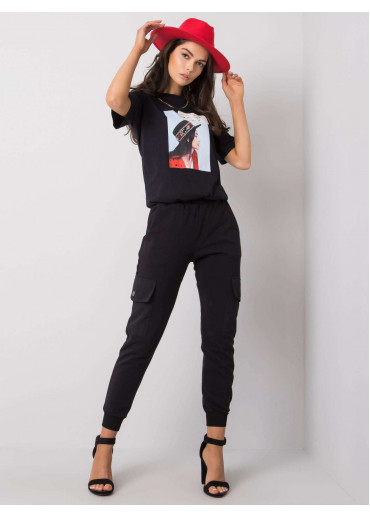 Čierne bavlnené tričko