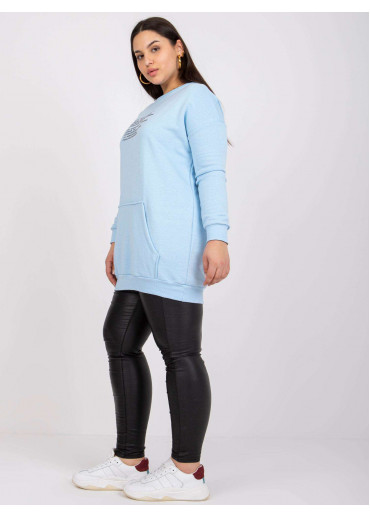 Svetlomodrá predĺžená mikina
