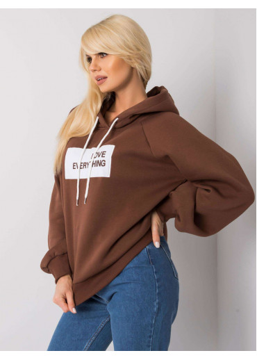 Hnedá oteplená mikina s kapucňou