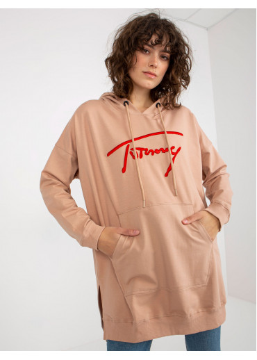 Béžovo hnedá mikina s kapucňou