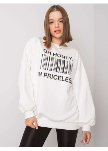 Smotanovo biela mikina s potlačou