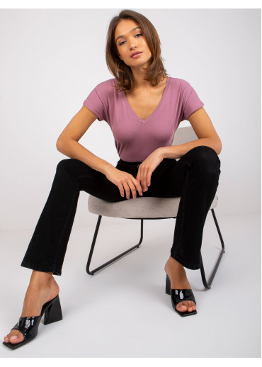 Tmavopúdrovo ružové basic tričko